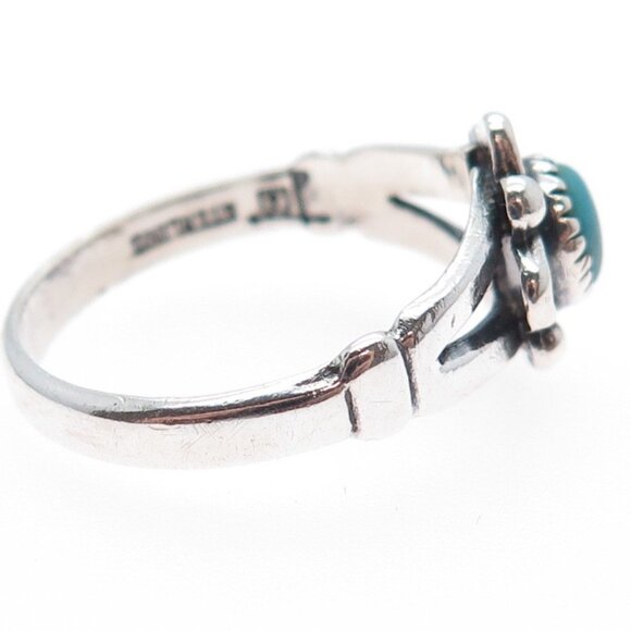 1990 Authentic Signed Ring Bell Navajo Sterling Silver 925 Vintage Turquoise s 6 - Picture 6 of 6